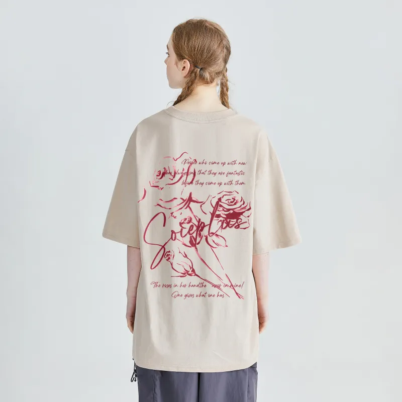 SOIE T-Shirts Unisex Light Beige Apricot-2