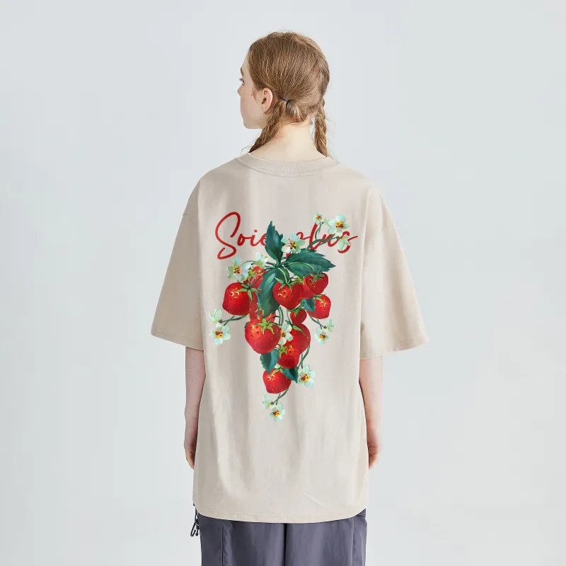 SOIE T-Shirts Unisex Light Beige Apricot-2