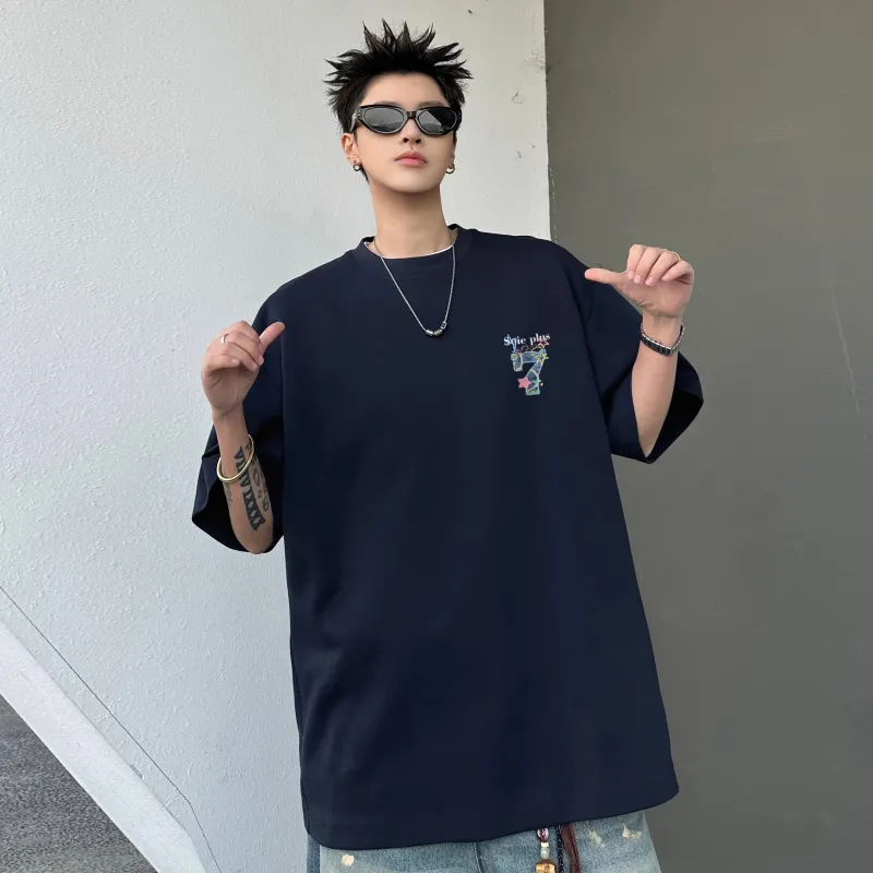 SOIE T Shirts Unisex Navy Blue-3