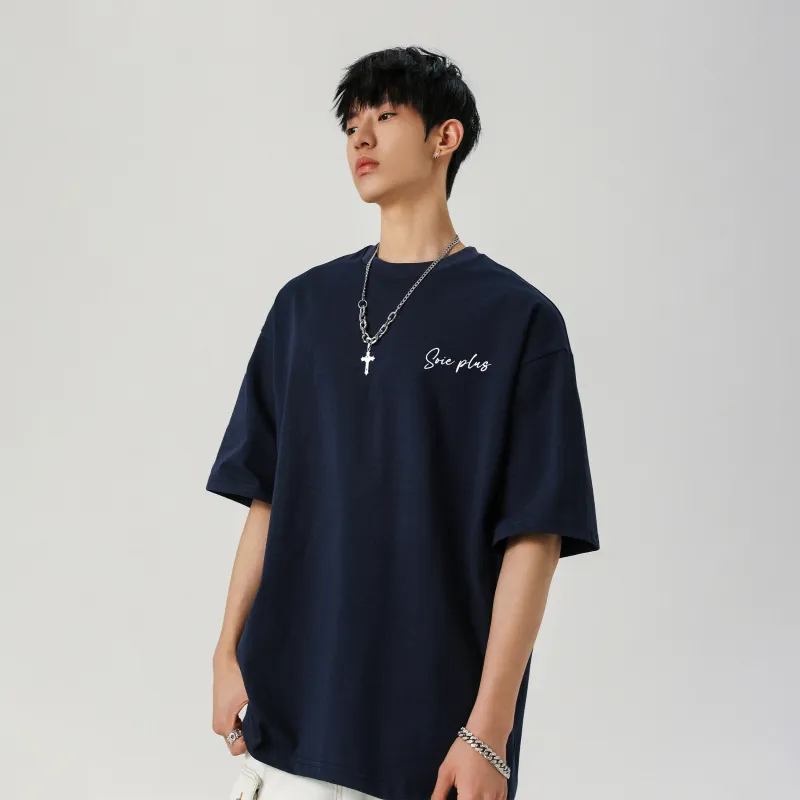 SOIE T-Shirts Unisex Navy Blue-3