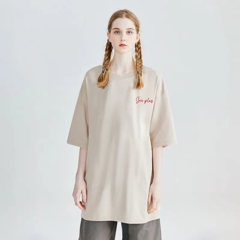 SOIE T-Shirts Unisex Light Beige Apricot-3