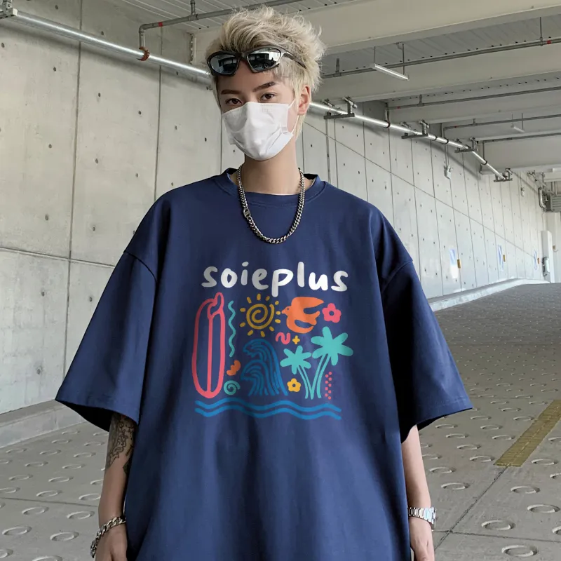 SOIE T Shirts Unisex Navy Blue-3