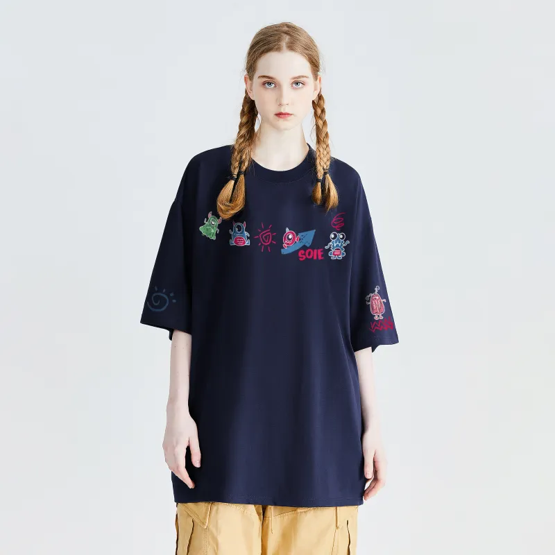 SOIE T-Shirts Unisex Navy Blue-2