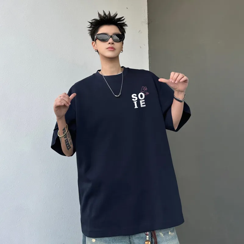 SOIE T Shirts Unisex Navy Blue-3