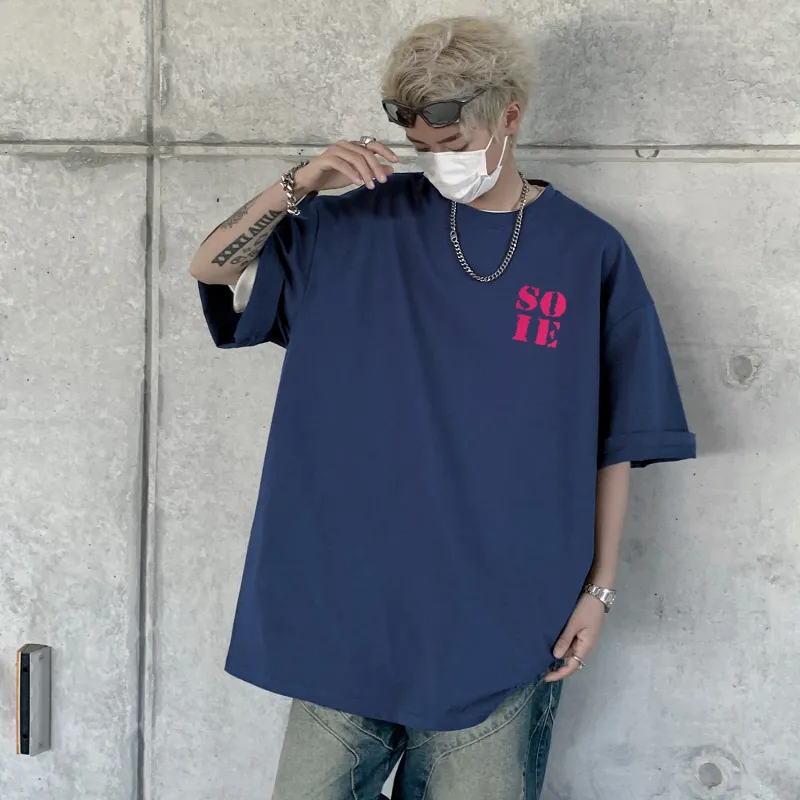 SOIE T-Shirts Unisex Navy Blue-3