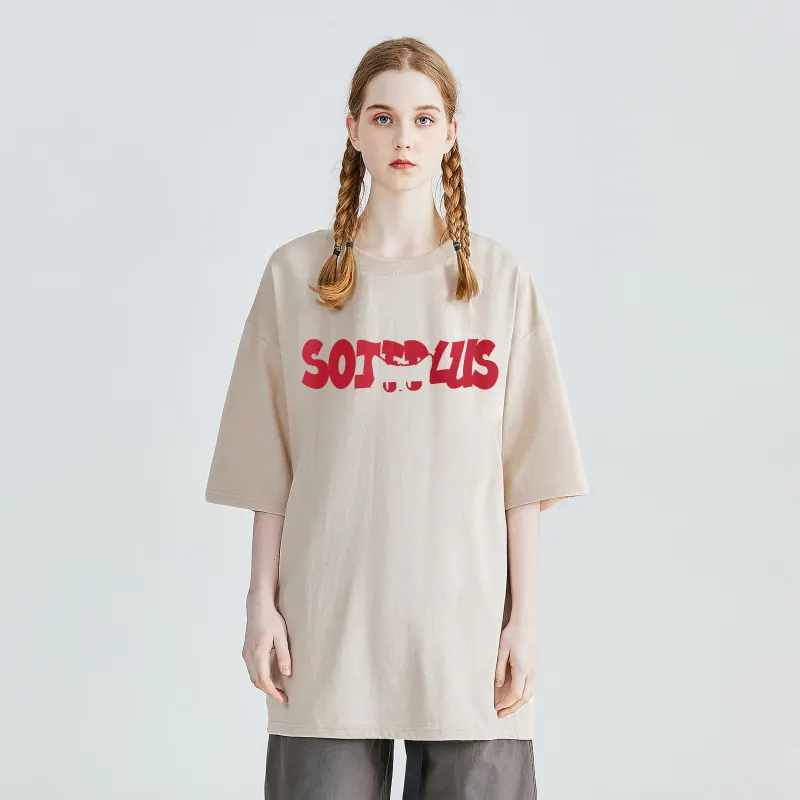 SOIE T-Shirts Unisex Light Beige Apricot-2