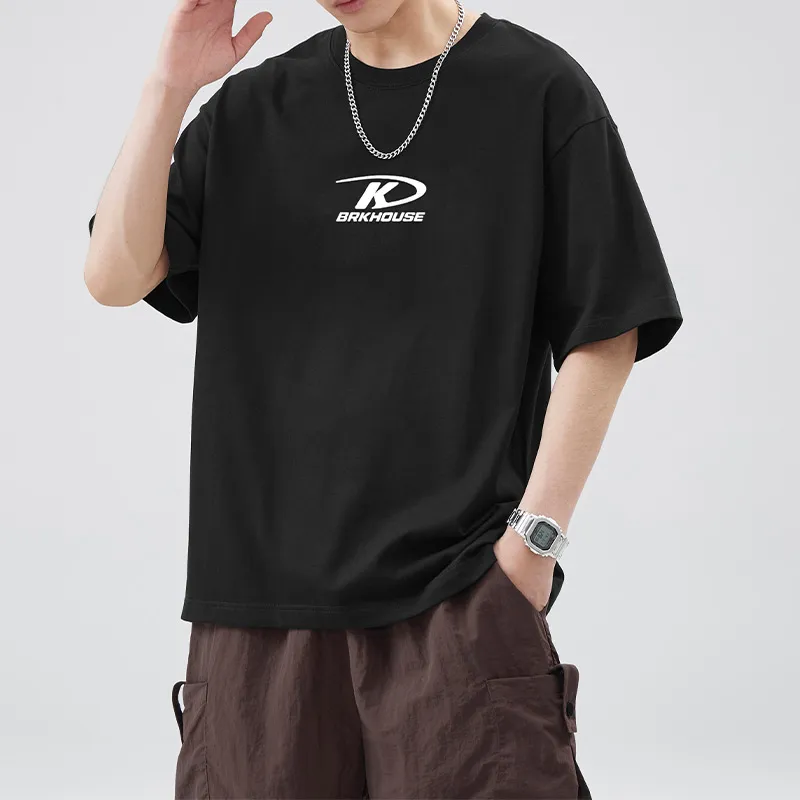 WOOD SOON Top Casual Print Basic Cooling Half Sleeve Unisex-3