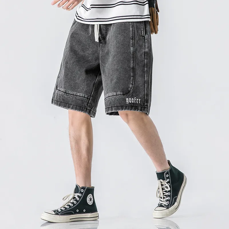 WOOD SOON Denim Shorts Men's Washed Black-14