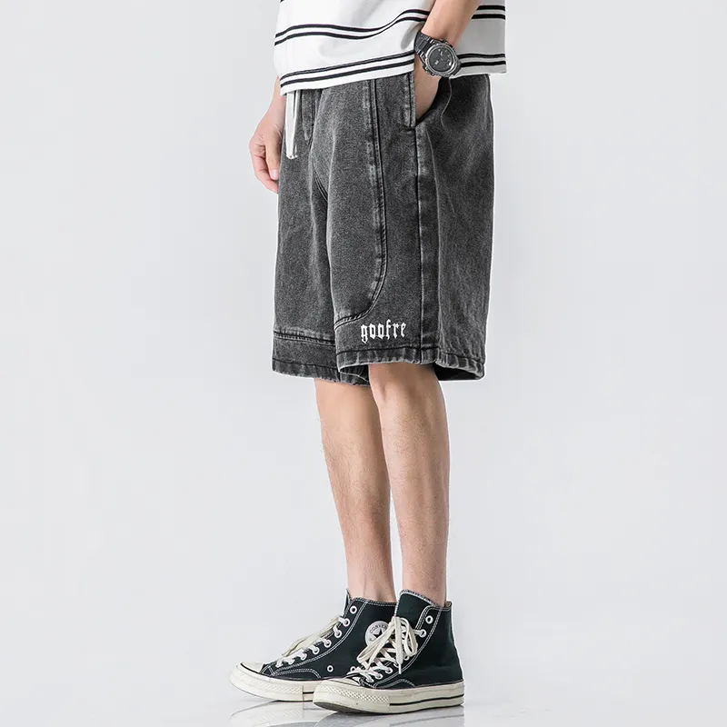 WOOD SOON Denim Shorts Men's Washed Black-4