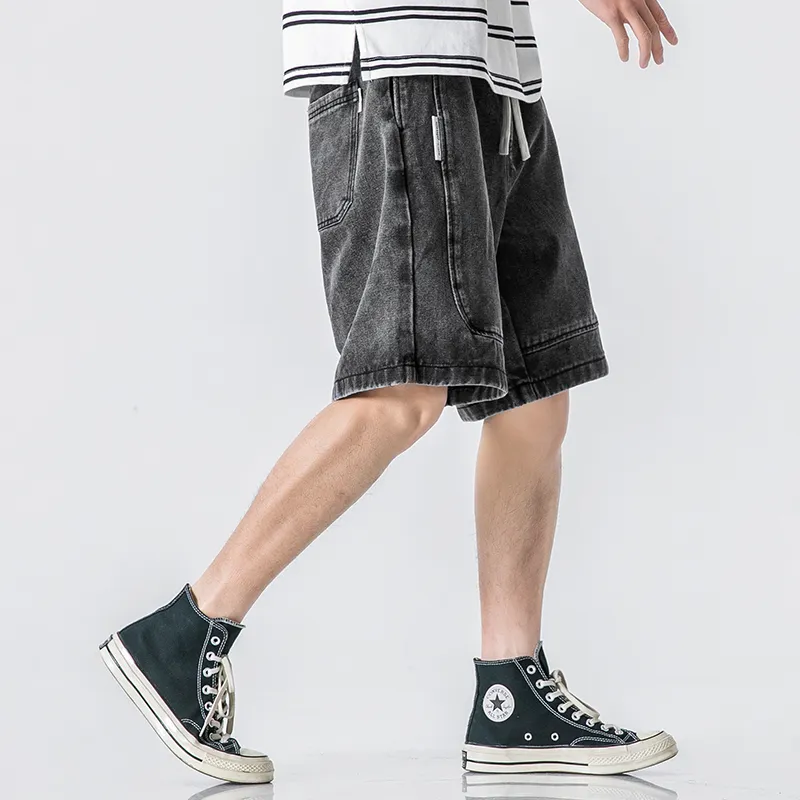 WOOD SOON Denim Shorts Men's Washed Black-12