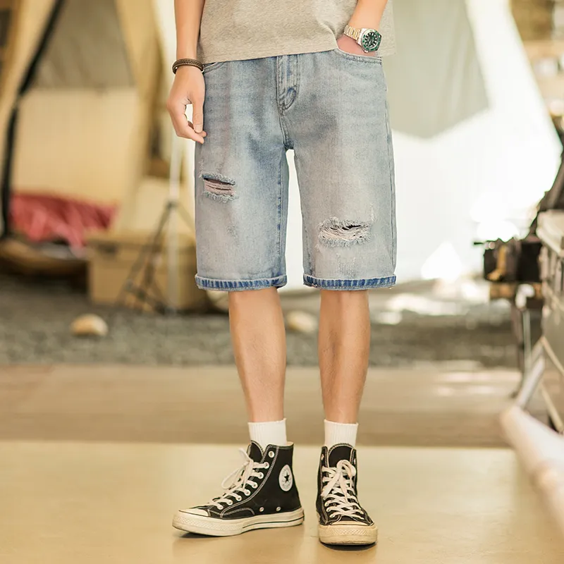 WOOD SOON Denim Shorts Men's Light Blue-5