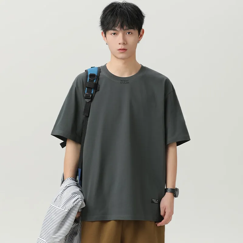 WOOD SOON Crew Neck Japanese Style Trendy Cooling Half Sleeve Casual Top Unisex-4