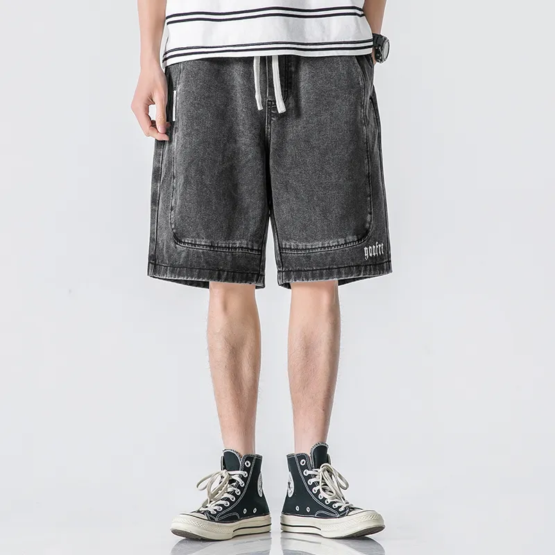 WOOD SOON Denim Shorts Men's Washed Black-2