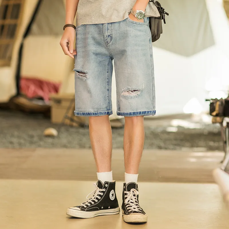 WOOD SOON Denim Shorts Men's Light Blue-4
