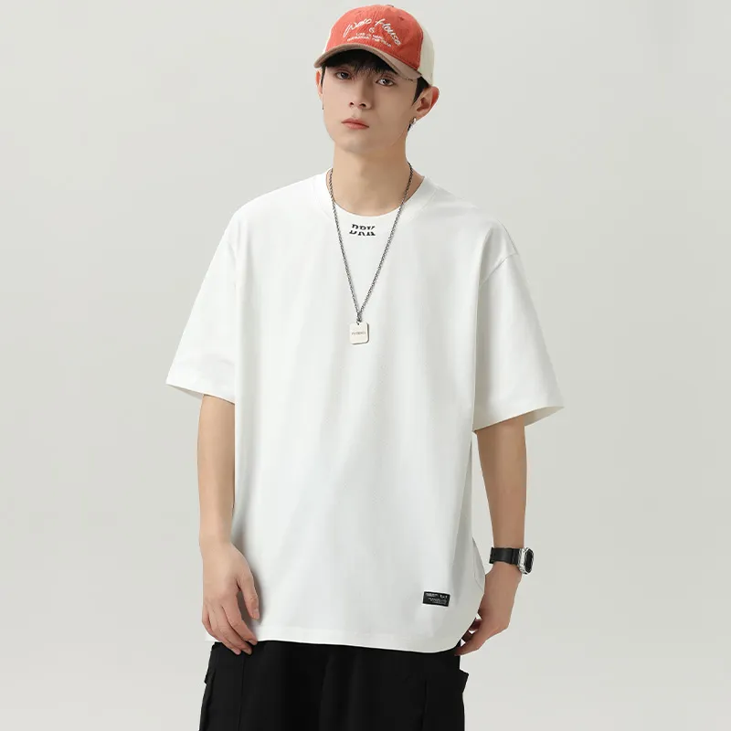 WOOD SOON Crew Neck Japanese Style Trendy Cooling Half Sleeve Casual Top Unisex-8