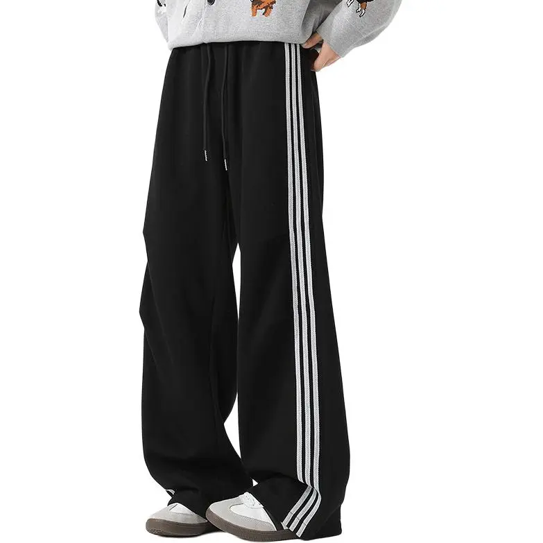 WOOD SOON Japanese Style Trendy 3 Stripes Sports Pants Unisex-6