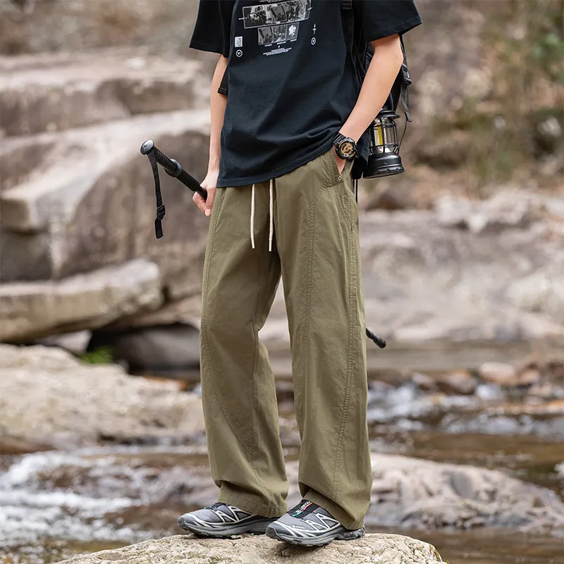 WOOD SOON Japanese Style Versatile Trendy Brand 100% Cotton Cargo Pants Unisex-6