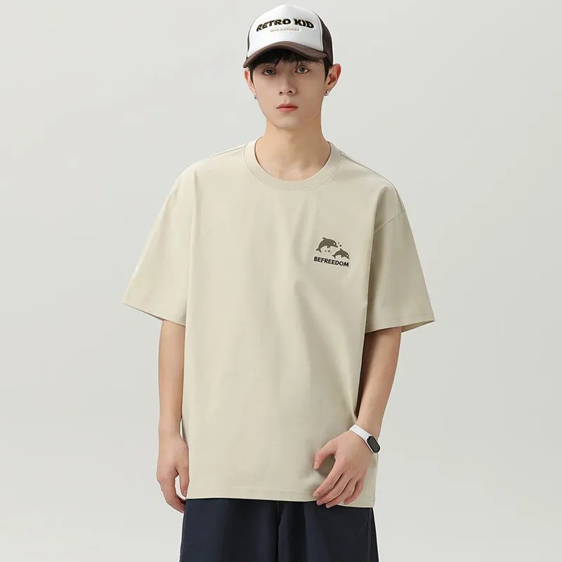 WOOD SOON Heavyweight Trendy Casual Men's Clothing Cooling T Shirts Unisex-1