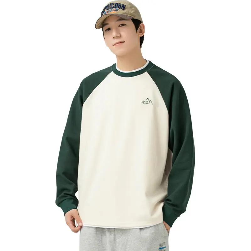 WOOD SOON Crew Neck Pullover Raglan Sleeve Sweat Top Unisex-13