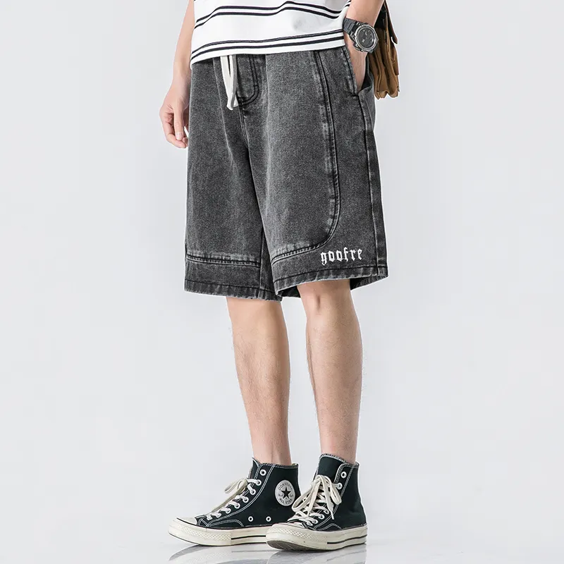 WOOD SOON Denim Shorts Men's Washed Black-15