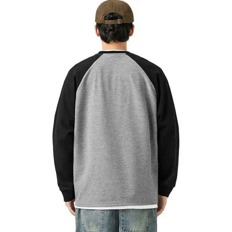 WOOD SOON Crew Neck Pullover Raglan Sleeve Sweat Top Unisex-2