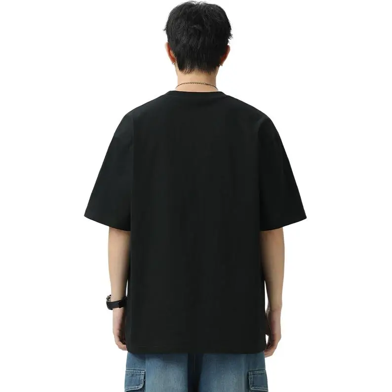 WOOD SOON Loose Fit Half Sleeved Heavyweight American Casual Top Unisex-0