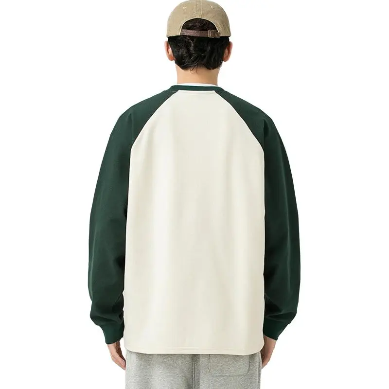 WOOD SOON Crew Neck Pullover Raglan Sleeve Sweat Top Unisex-12