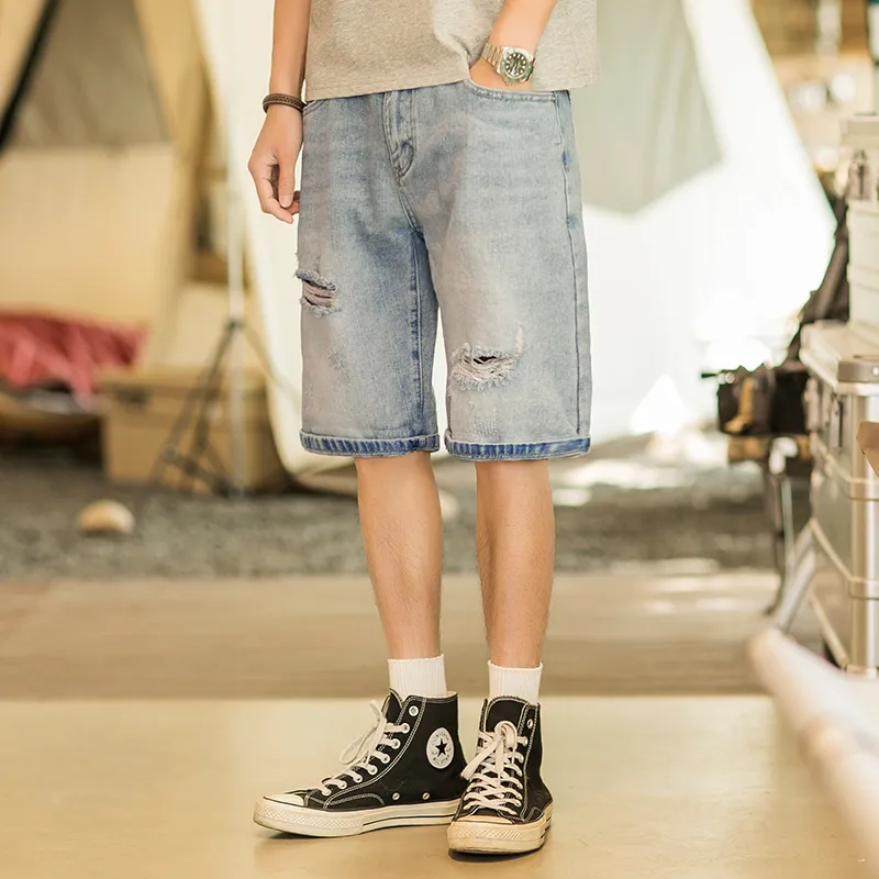 WOOD SOON Denim Shorts Men's Light Blue-6