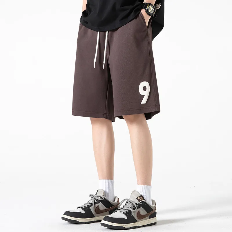 WOOD SOON Trendy Brand Sports Stretch Knee Length Pants Japanese Style Straight Fit Pants Unisex-14