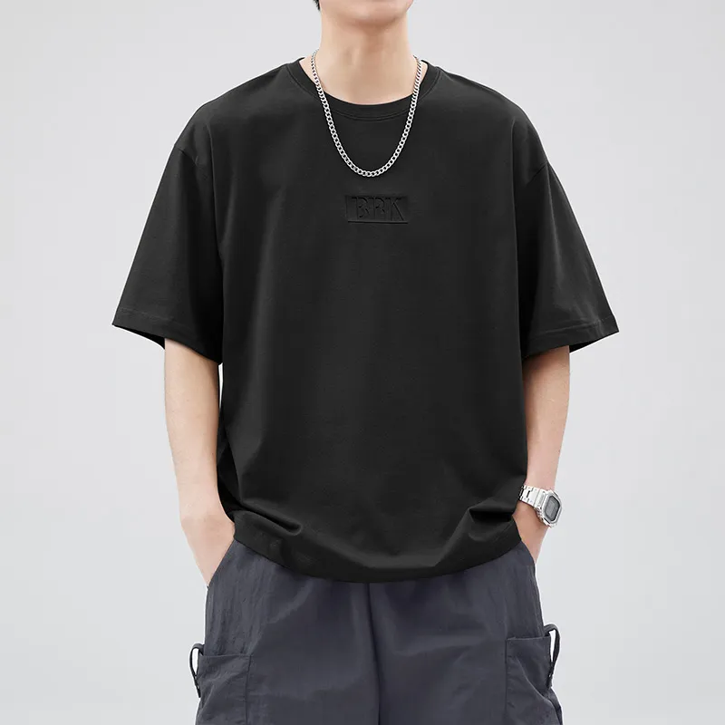 WOOD SOON Cotton Crew Neck Loose Fit Casual Half Sleeve T Shirt Top Unisex-16