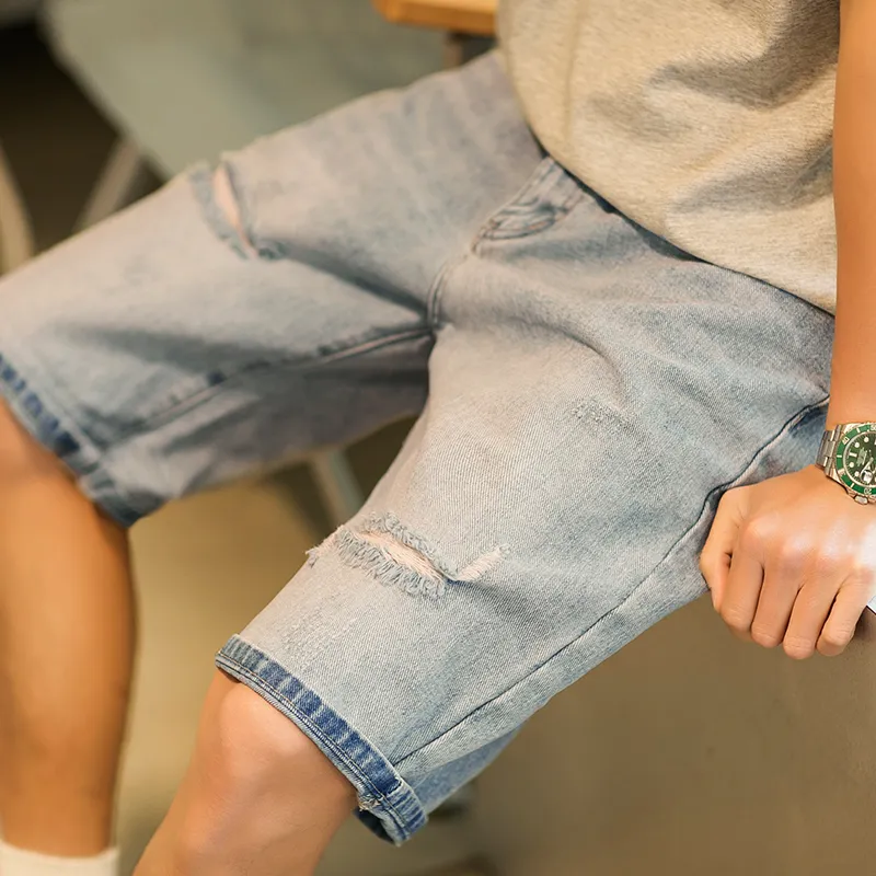 WOOD SOON Denim Shorts Men's Light Blue-11