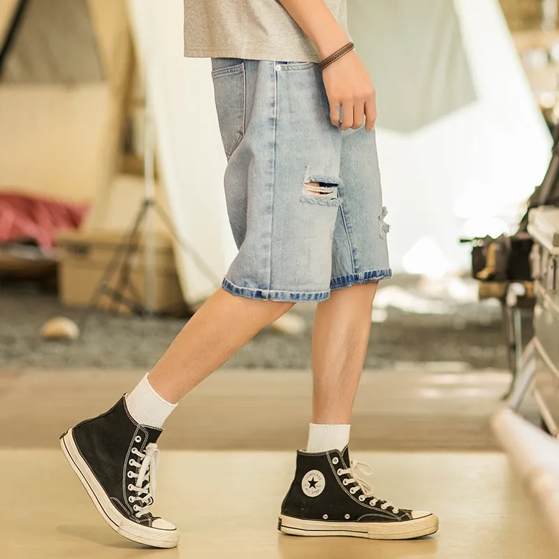 WOOD SOON Denim Shorts Men's Light Blue-9