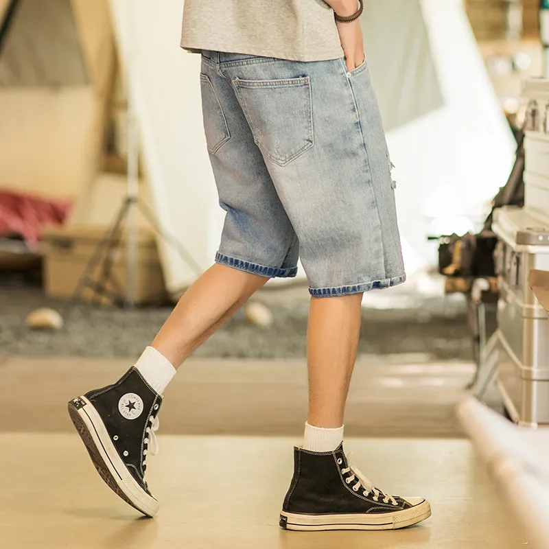WOOD SOON Denim Shorts Men's Light Blue-8