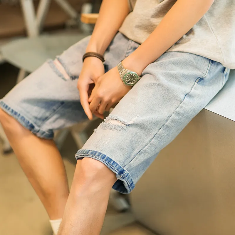 WOOD SOON Denim Shorts Men's Light Blue-10