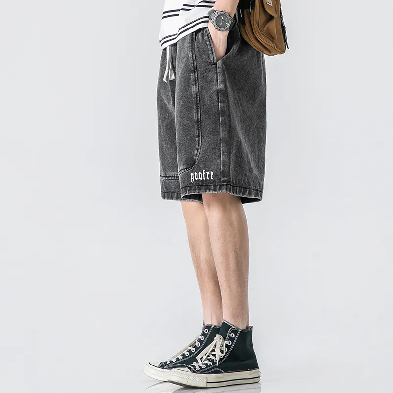 WOOD SOON Denim Shorts Men's Washed Black-13
