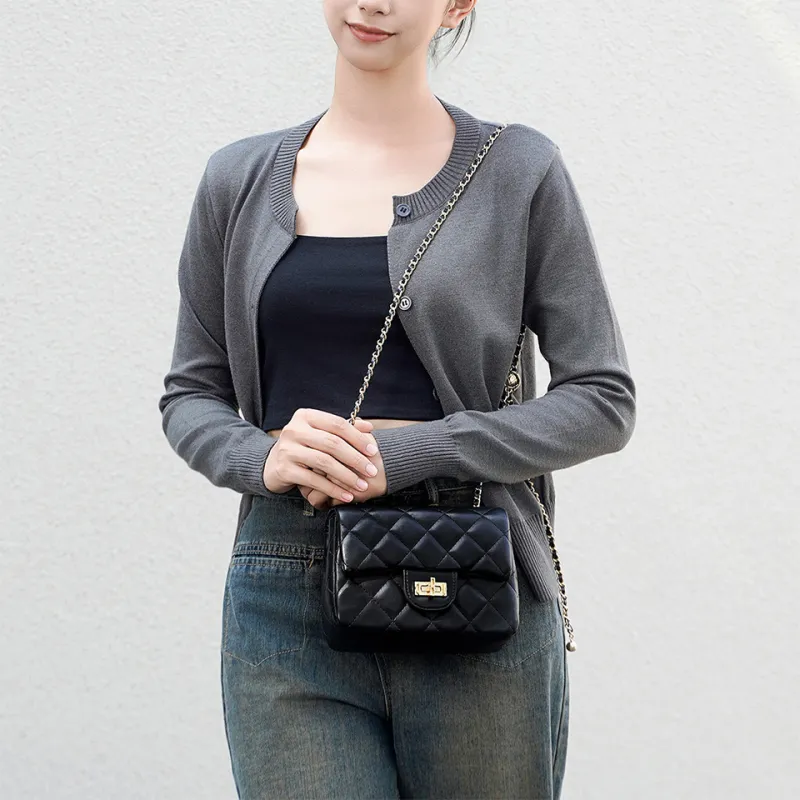 Dubaolu Synthetic Leather Shoulder Bag Mom Bag Women's Black/White-3