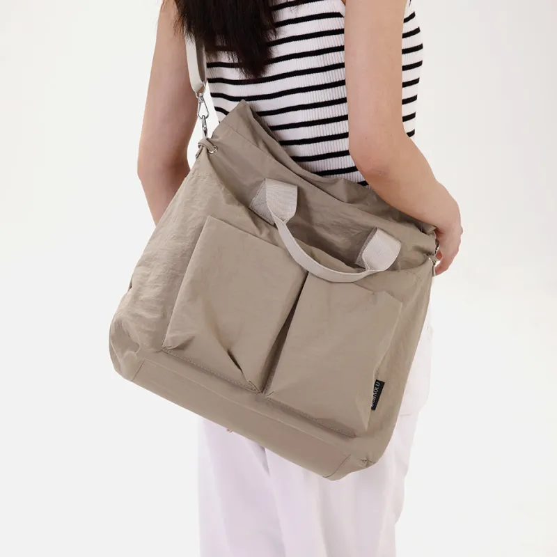 Dubaolu Fabric Tote Shoulder Bag, Crossbody Bag, Handbag Large Size Women's Khaki/Black-6