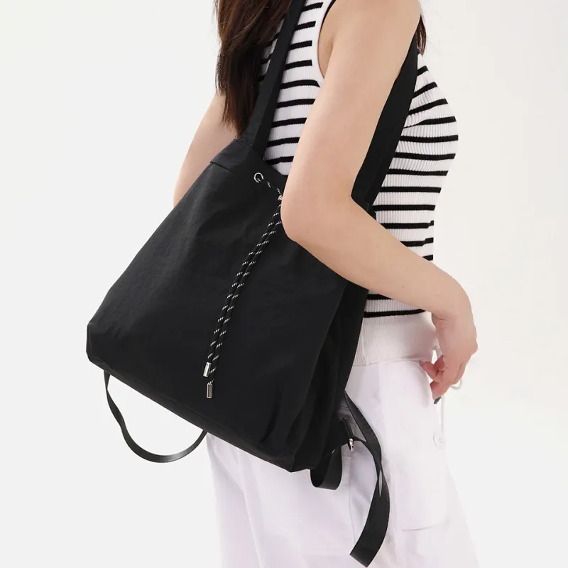 Dubaolu Fabric Shoulder Bag Medium Size Women's Black/Gray-5