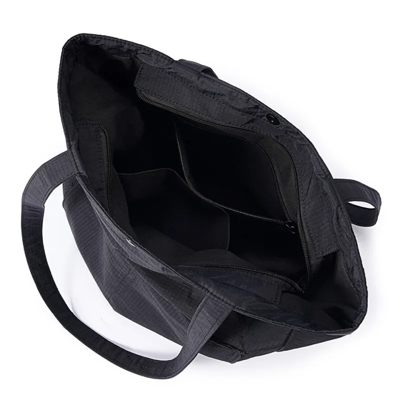 Dubaolu Diamond Pattern Dark Texture Fabric Shoulder Bag Tote Large Size Unisex Black/Apricot-6