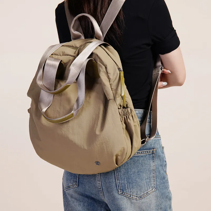 Dubaolu Fabric Backpack Large Size Women's Forest Green/Light Camel/Black-13