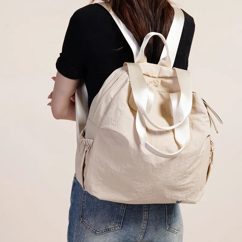 Dubaolu Fabric Backpack Large Size Women's Forest Green/Light Camel/Black-20