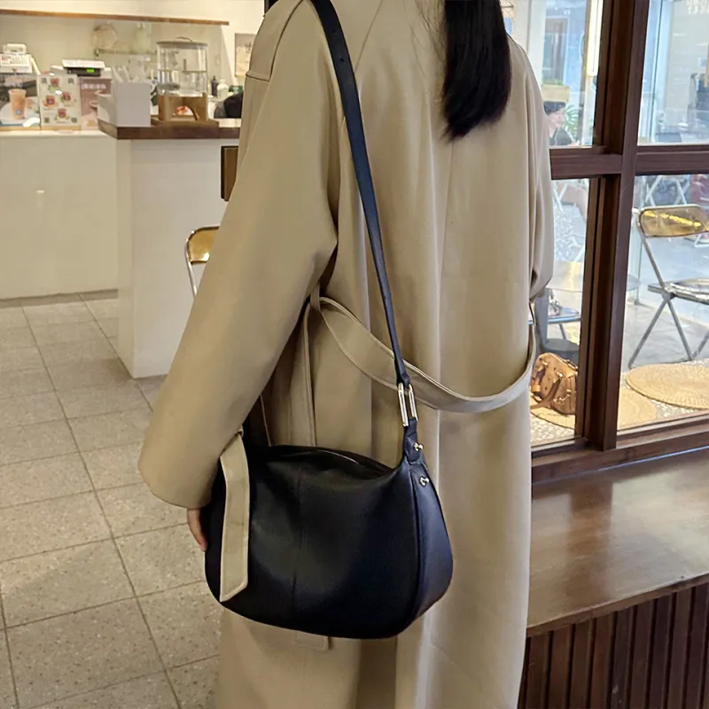 Dubaolu Synthetic Leather Crossbody Bag, Shoulder Bag Women's Caramel Brown/Classic Black/Ecru & Brown/Oat Apricot-8