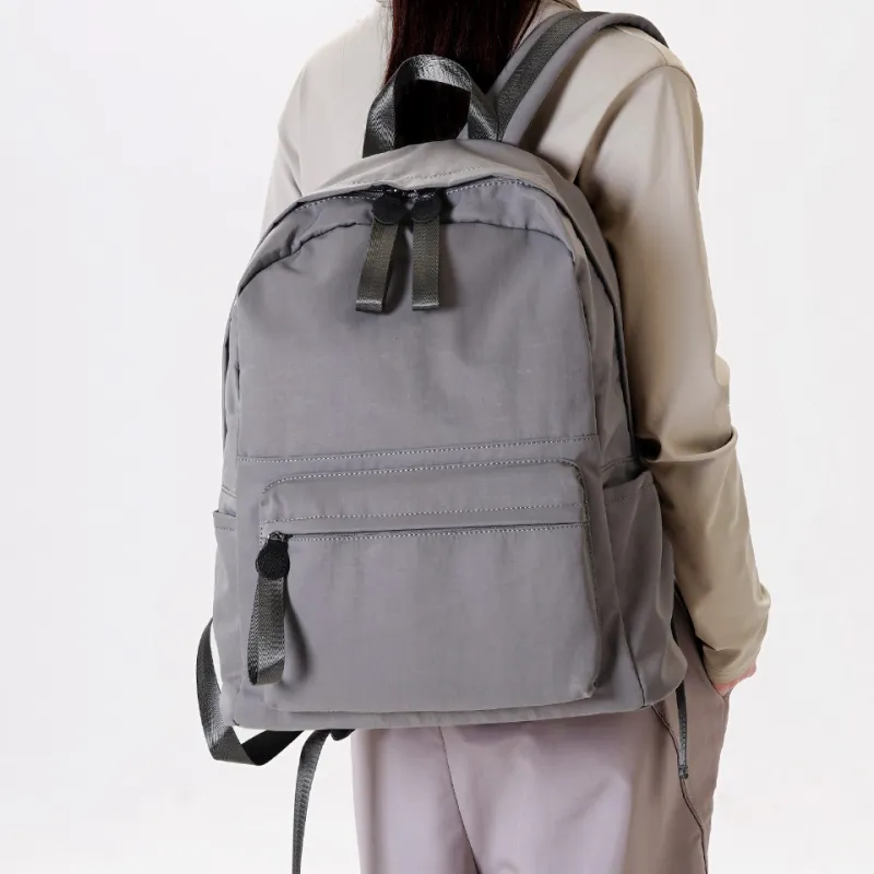 Dubaolu Fabric Backpack Large Size Unisex Black/Khaki/Gray-6