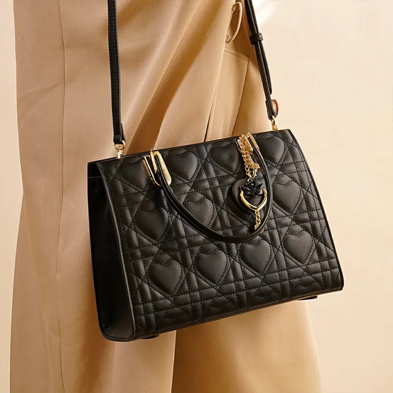 Dubaolu PU Shoulder Bag Crossbody Bag Handbag Women's Black-6