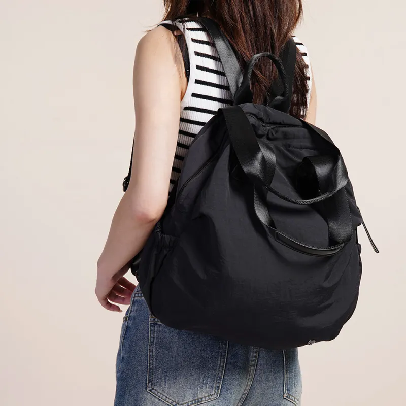 Dubaolu Fabric Backpack Large Size Women's Forest Green/Light Camel/Black-6