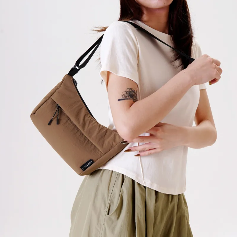 Dubaolu Fabric Dumpling Bag Crossbody Bag Medium Size Unisex Black/Khaki/Brown-19