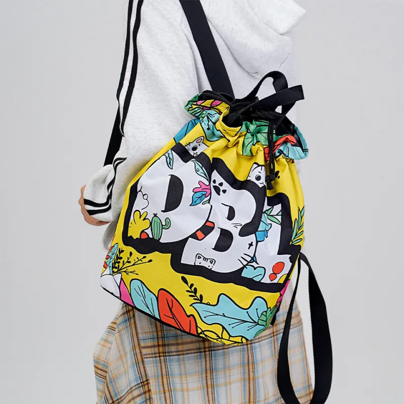 Dubaolu Fabric Backpack Large Size Unisex Black-4