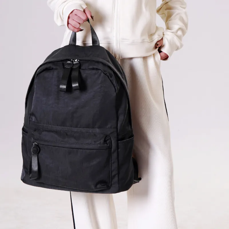 Dubaolu Fabric Backpack Large Size Unisex Black/Khaki/Gray-16