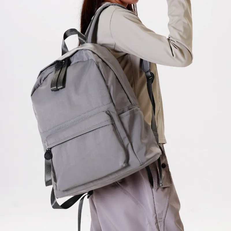 Dubaolu Fabric Backpack Large Size Unisex Black/Khaki/Gray-8
