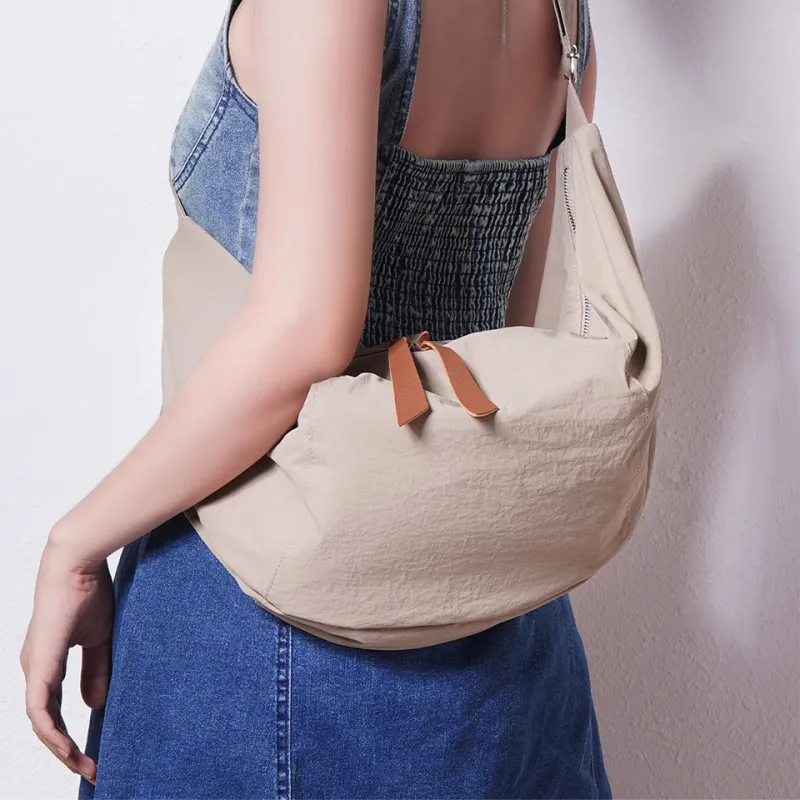 Dubaolu Fabric Crossbody Bag Medium Size Women's Khaki/Black-13